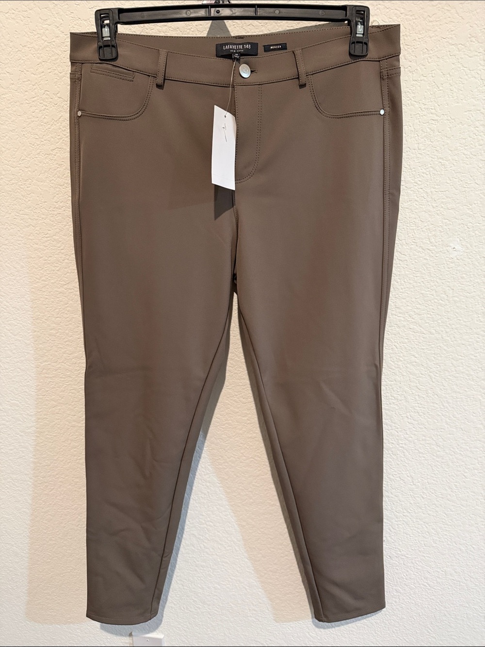 Lafayette 148 New York Taupe Ponte Slim Fit Pants